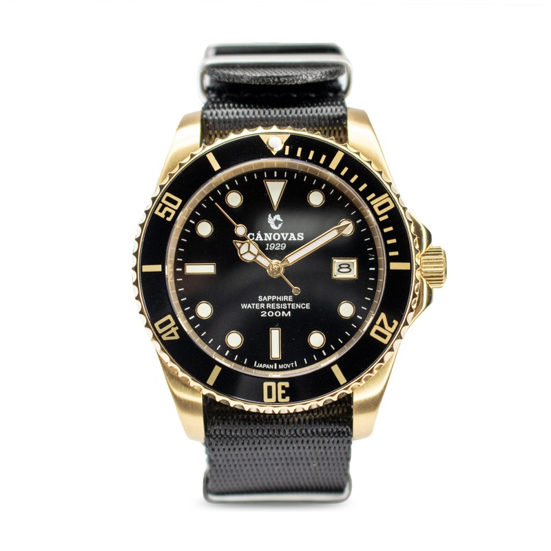 Reloj Canovas 1929 Dorado Nylon Negro
